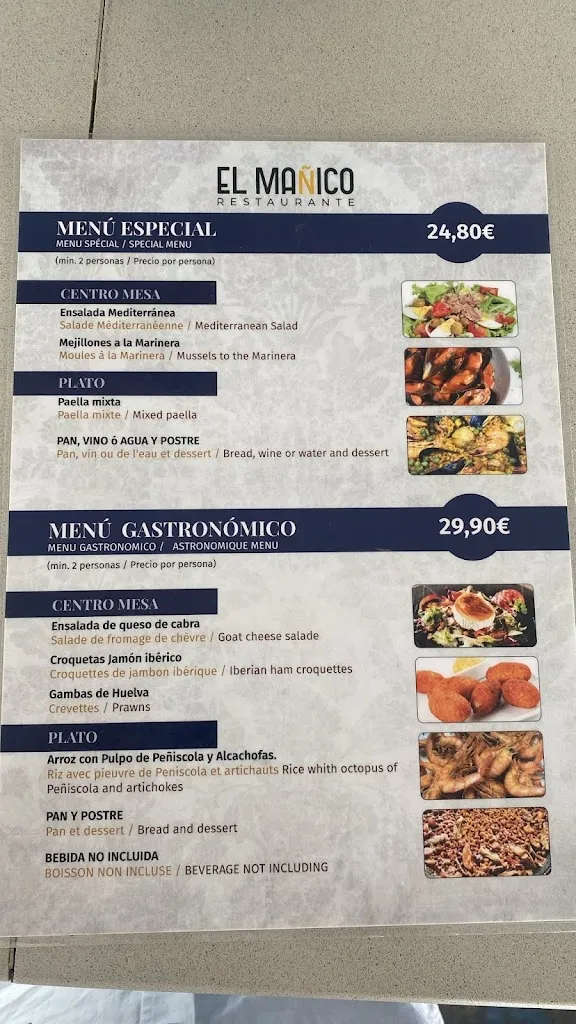 Menu_𝐑𝐞𝐬𝐭𝐚𝐮𝐫𝐚𝐧𝐭𝐞 𝐄𝐥 𝐌𝐚ñ𝐢𝐜𝐨 𝐏𝐞ñí𝐬𝐜𝐨𝐥𝐚 | Los mejores arroces_Peníscola/Peñíscola_image_2