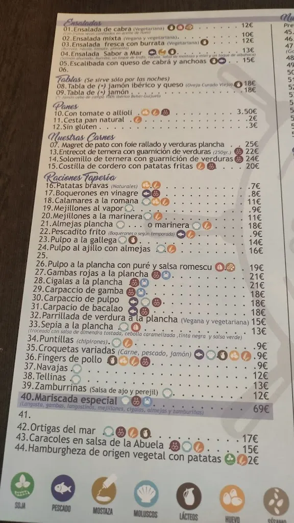 Menu_Restaurante Caffe del Mar_Peníscola/Peñíscola_immagine_4