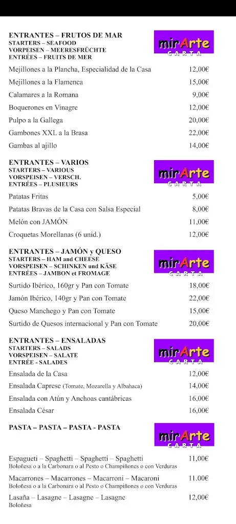 Menu_mirArte Restaurant_Sant Jordi/San Jorge_image_3