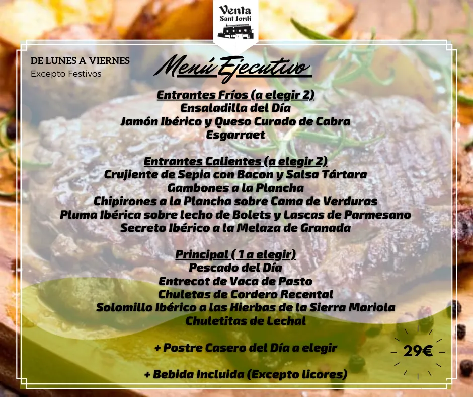 Menu_Hotel Rural-Restaurante Venta Sant Jordi_Sant Jordi/San Jorge_image_2