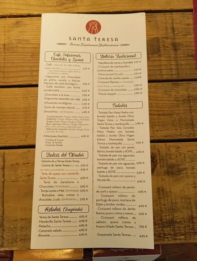 Menu_Santa Teresa Shop Paseo de la Habana_Teresa_image_2