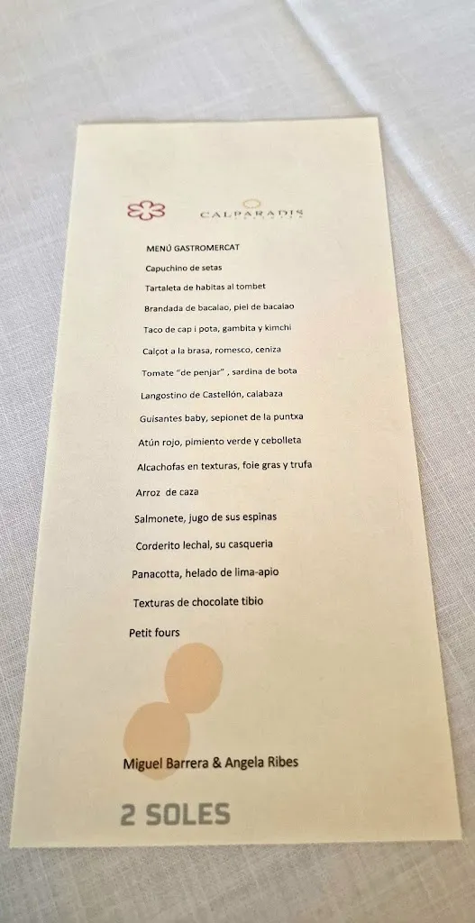 Menü_Restaurante Cal Paradís_Vall dAlba_Bild_3