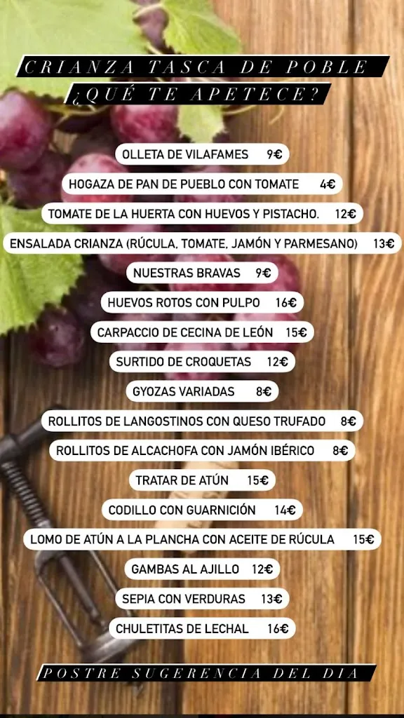 Menu_Crianza Vicky Escalada_Vilafamés_immagine_1