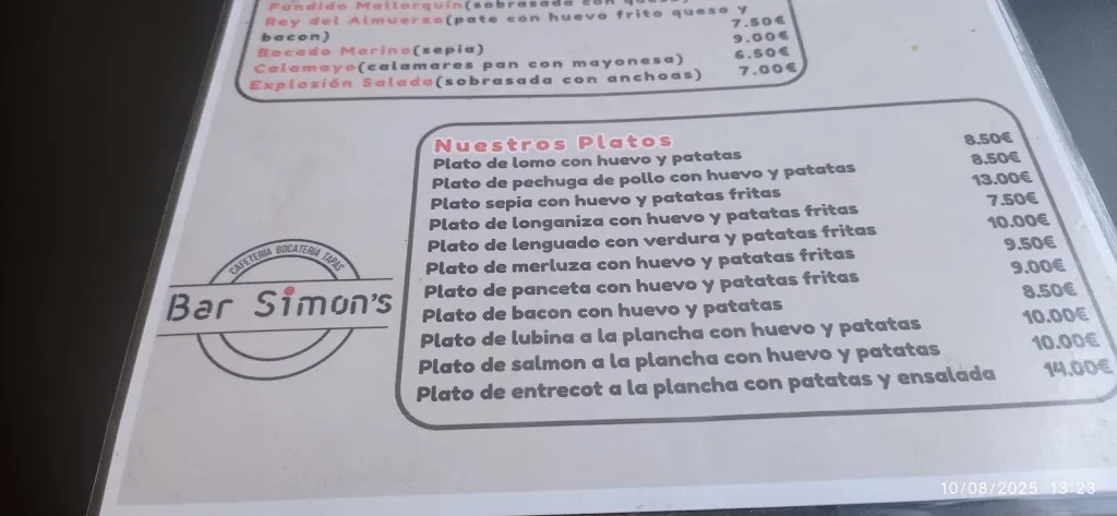 Menu_Bar Simons Tapas-Cafetería-Bocatería_Torreblanca_image_3