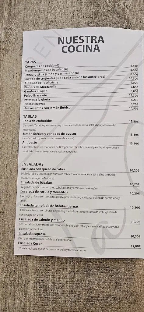 Menu_La Gloria Pizzeria Restaurante_Torreblanca_image_2