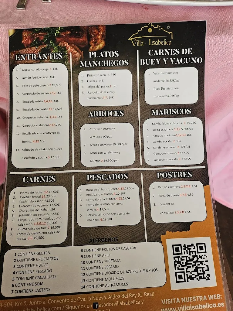 Menu_Restaurante Salon Aldea del Rey Villa Isabelica_Aldea del Rey_image_4