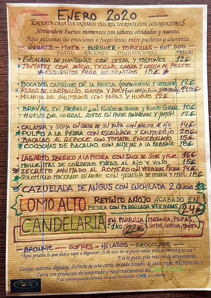 Menu_Restaurante LA MERINA NEGRA_Almodóvar del Campo_image_1