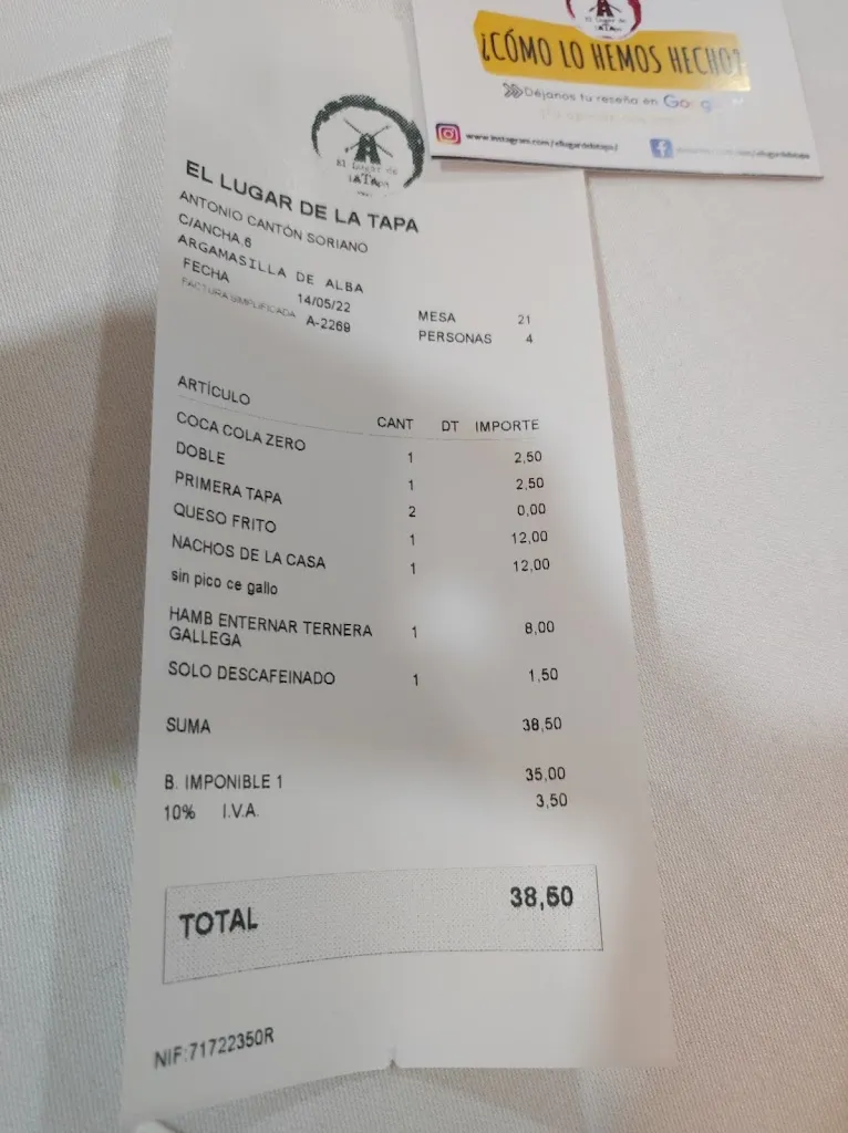 Cristina Vicedo_El Lugar de la Tapa_Argamasilla de Alba_recensione