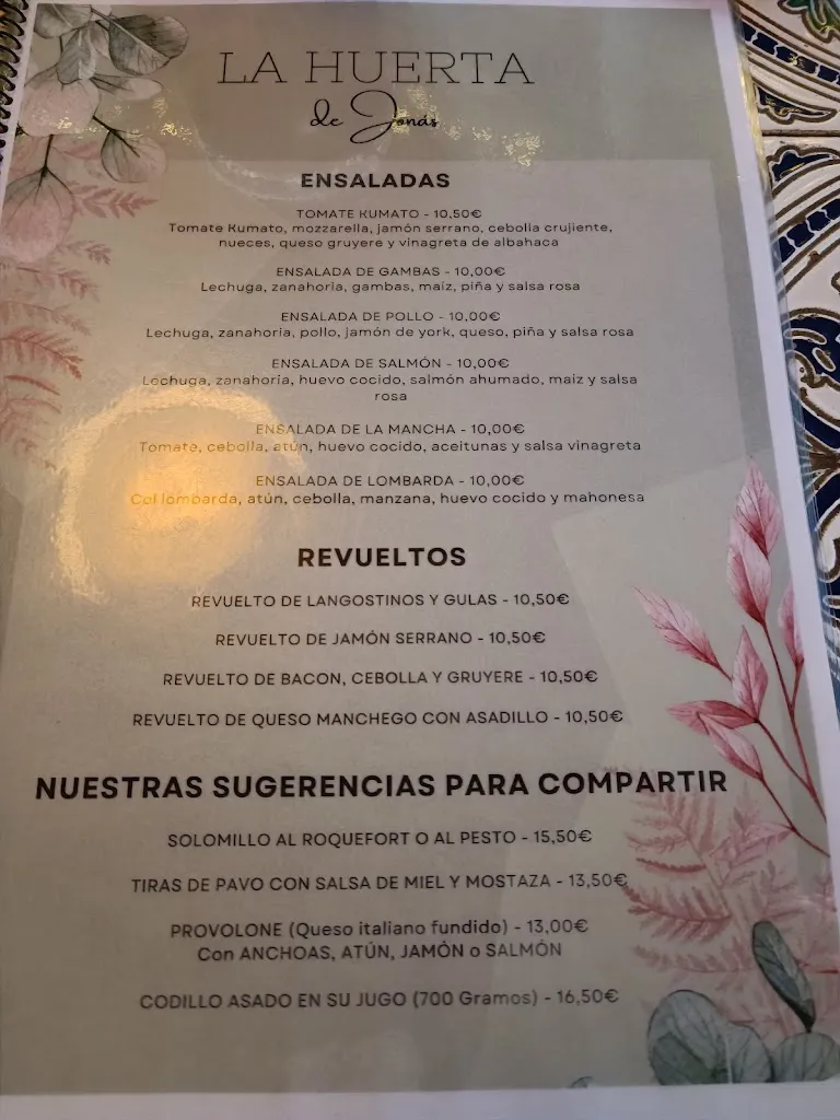 Menu_La Huerta de Jonás_Argamasilla de Alba_immagine_1