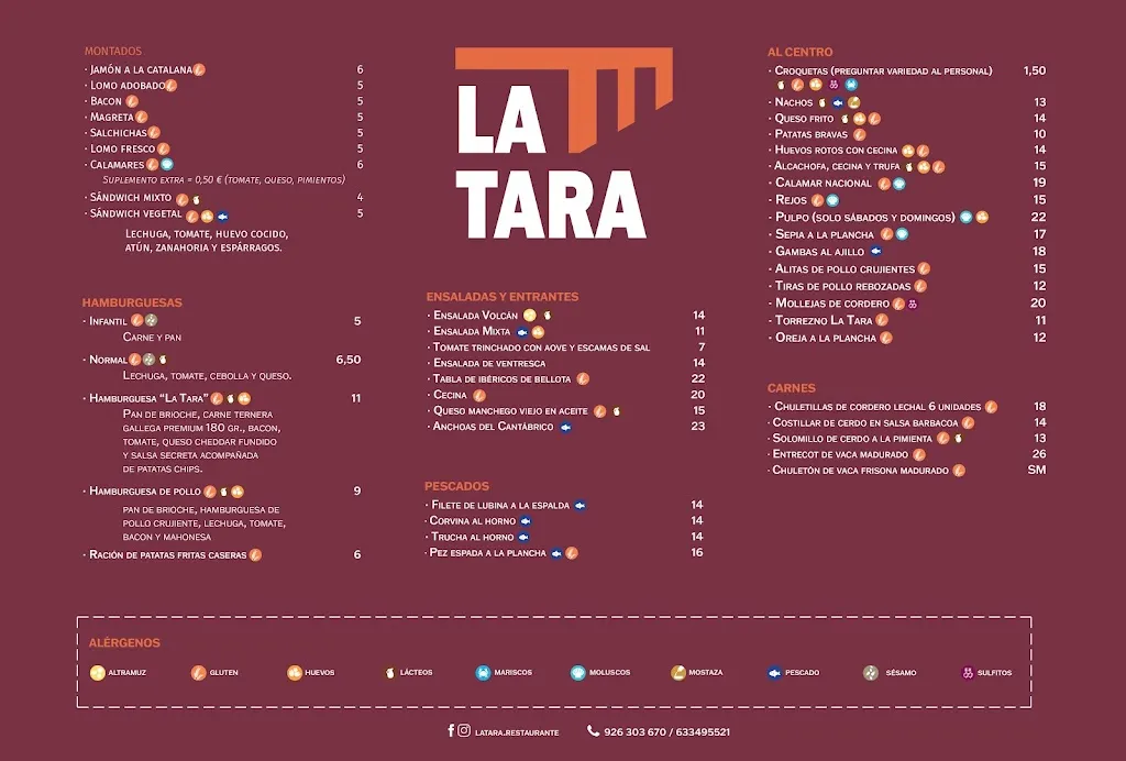 Menu_Restaurante La Tara_Argamasilla de Alba_immagine_1