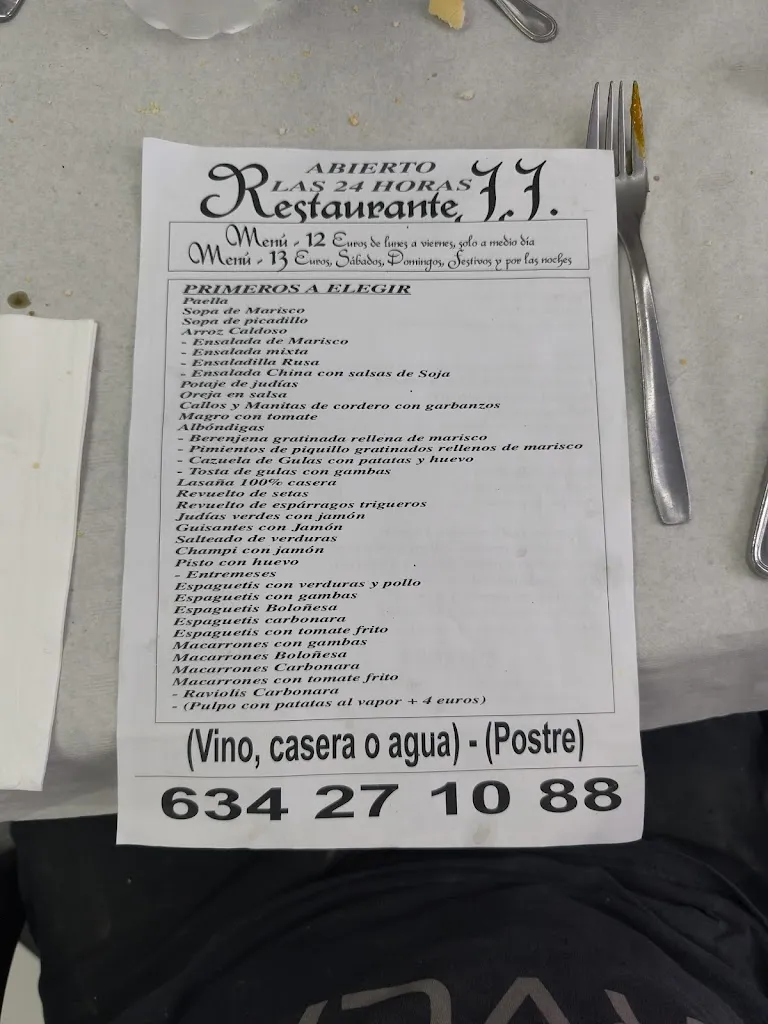 Menu_J.J. Restaurante Asador_Bolaños de Calatrava_image_1