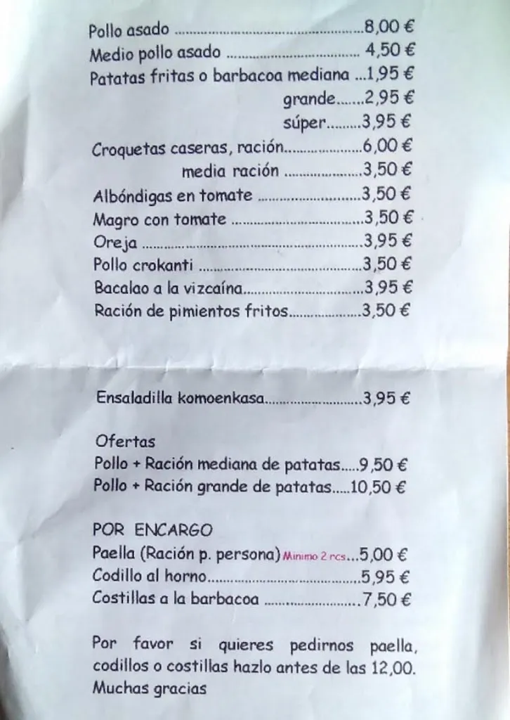 Menu_Komoenkasa - Pollos asados y comida para llevar_Bolaños de Calatrava_immagine_1