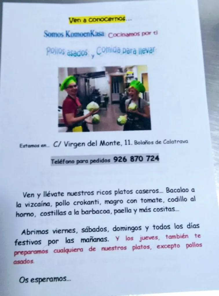 Menu_Komoenkasa - Pollos asados y comida para llevar_Bolaños de Calatrava_immagine_2