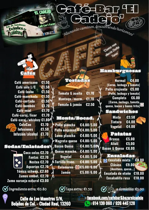 Menu_Café-Bar & Bazar 'El Cadejo'_Bolaños de Calatrava_image_3