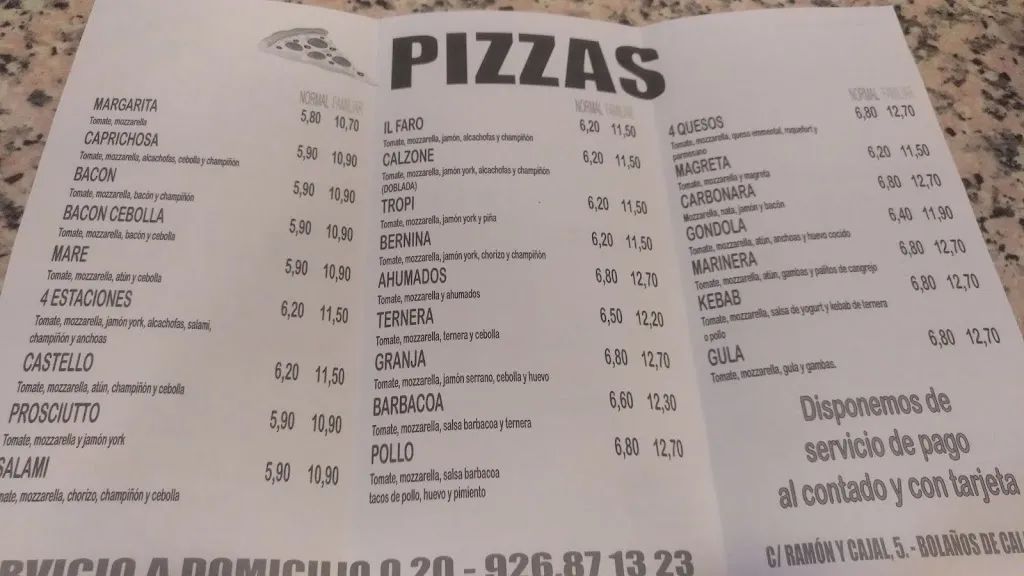 Menu_Pizzeria Castello_Bolaños de Calatrava_image_2