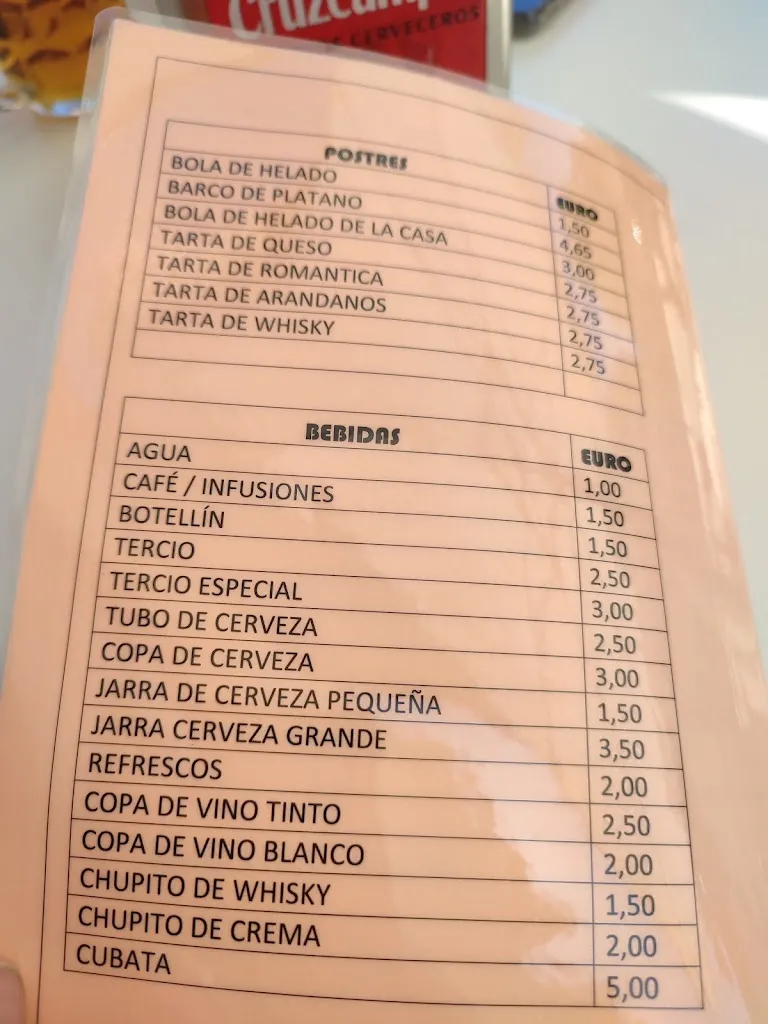 Menu_Bar La Place_Calzada de Calatrava_image_1