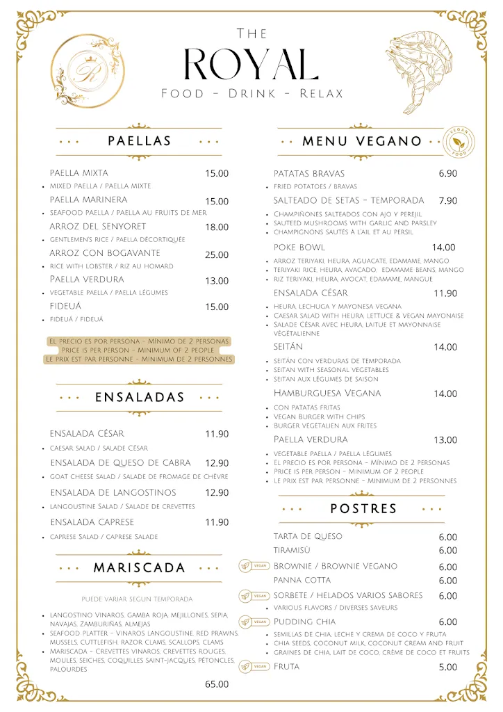 Menu_The Royal Bistro_Vinaròs_image_1