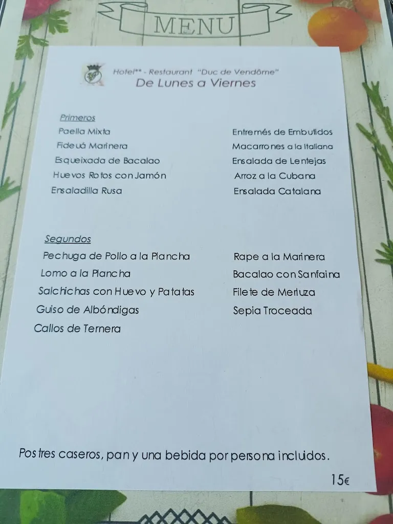 Menu_Duc De Vendôme Restaurant | restaurants in Vinaròs_Vinaròs_image_2