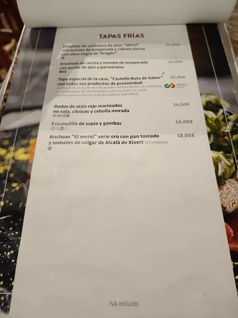 Menü_Burladero de Cha Sisco_Vinaròs_Bild_2