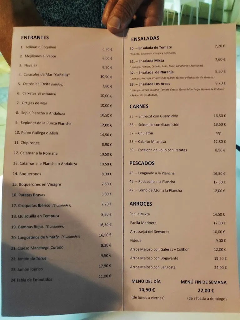 Menu_Restaurante Los ARCOS_Vinaròs_immagine_2
