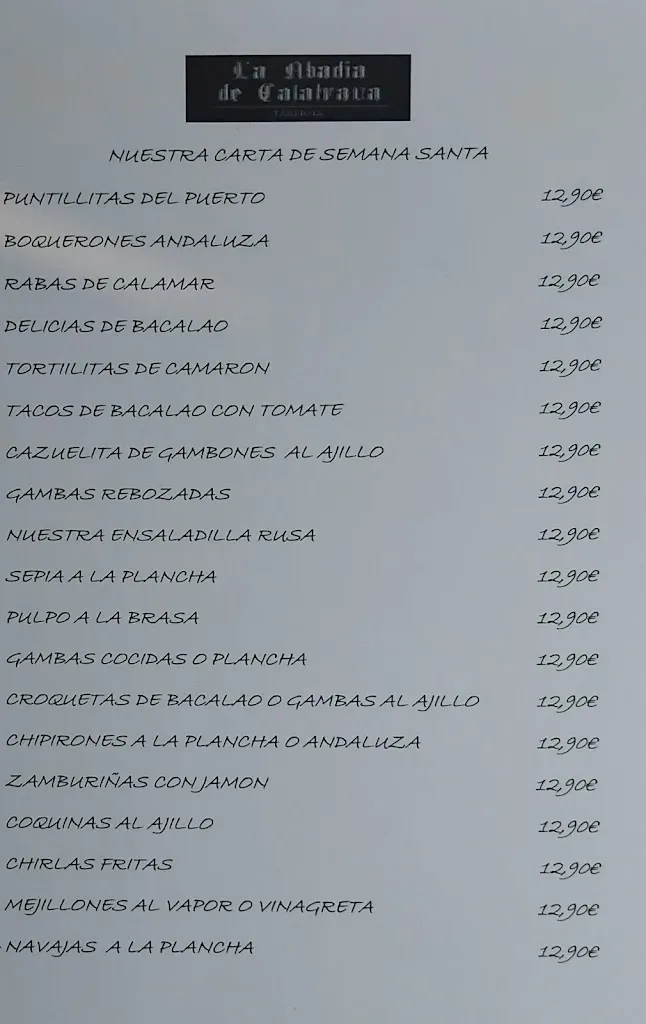Menu_Restaurante La Abadia de calatrava_Cañada de Calatrava_image_1