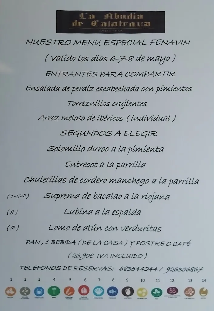 Menu_Restaurante La Abadia de calatrava_Cañada de Calatrava_image_4