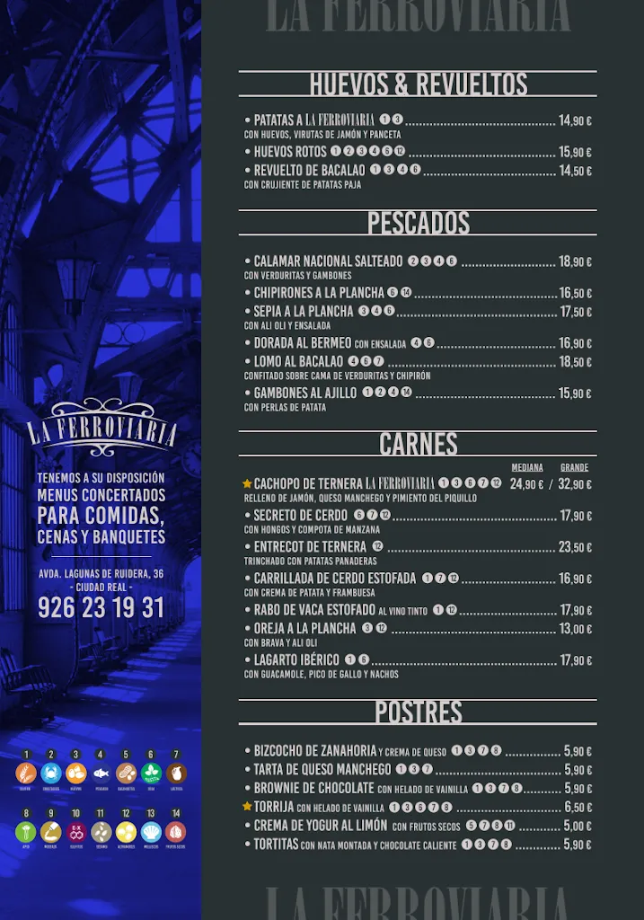 Menu_La Ferroviaria Restaurante_Cañada de Calatrava_image_2