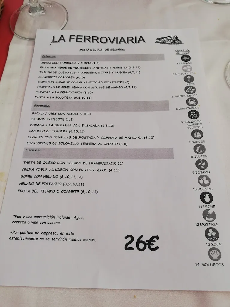 Menu_La Ferroviaria Restaurante_Cañada de Calatrava_image_3