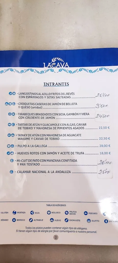 Menu_Restaurante Gastrotaberna Lacava_Cañada de Calatrava_immagine_1