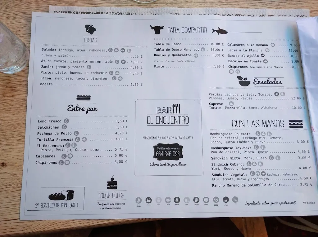 Menu_Bar El Encuentro_Alcázar de San Juan_image_1