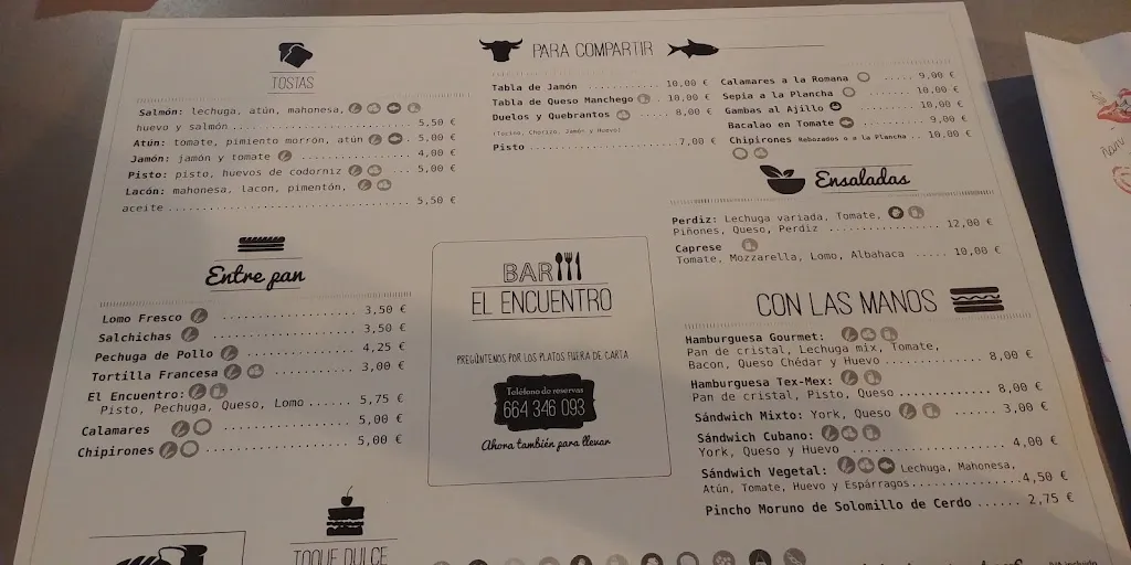 Menu_Bar El Encuentro_Alcázar de San Juan_image_2