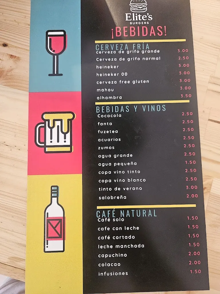 Menu_Élite's Burgers_Alcázar de San Juan_immagine_1