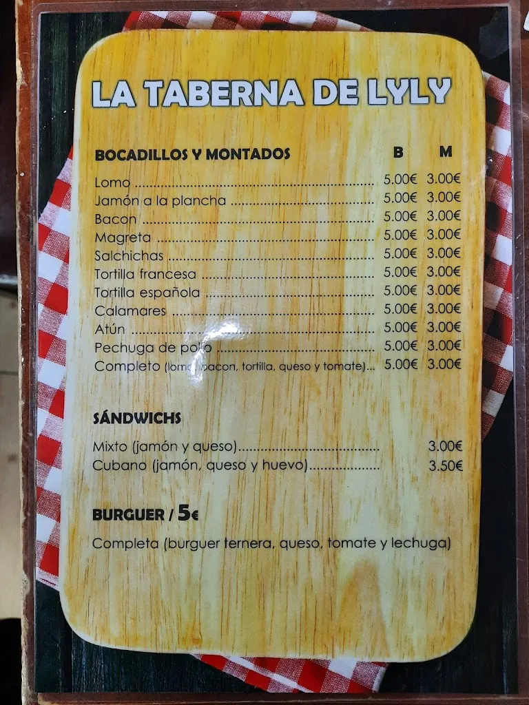 Menu_La Taberna de Lili_Alcázar de San Juan_image_2