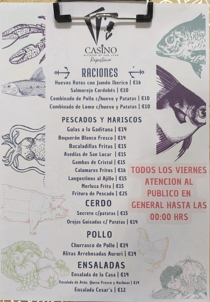 Menu_El Casino Restaurant_Alcázar de San Juan_image_1