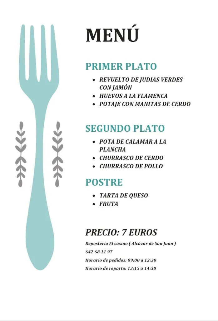 Menu_El Casino Restaurant_Alcázar de San Juan_image_4