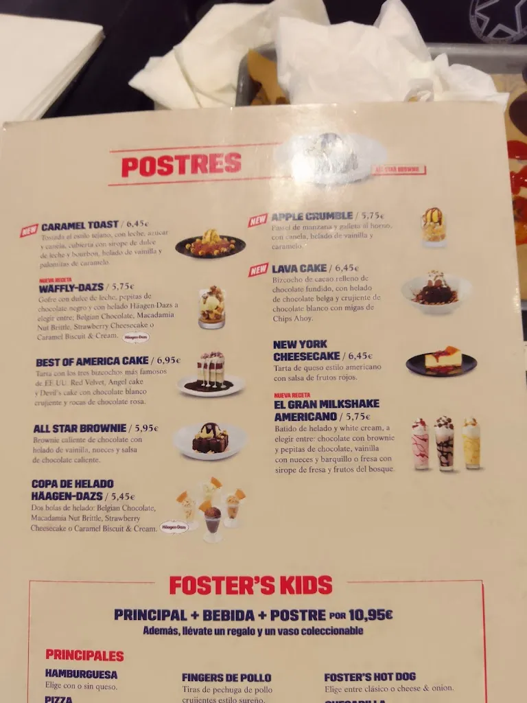 Menu_Foster's Hollywood_Alcázar de San Juan_image_3