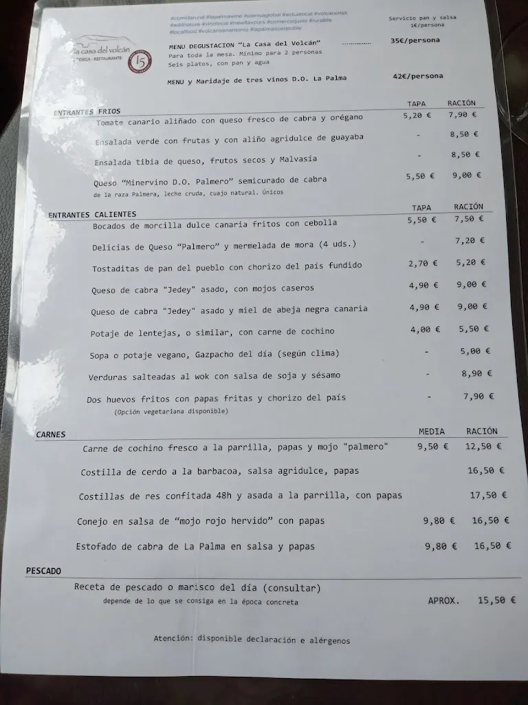 Menu_La Casa del Volcán_Fuencaliente_image_1