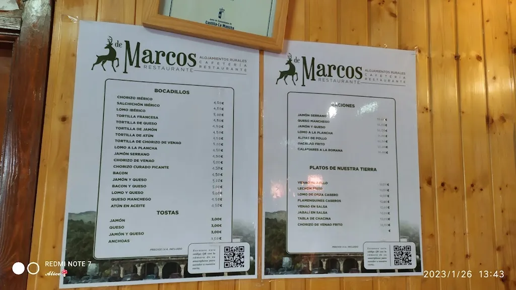 Menü_Restaurante de Marcos_Fuencaliente_Bild_2