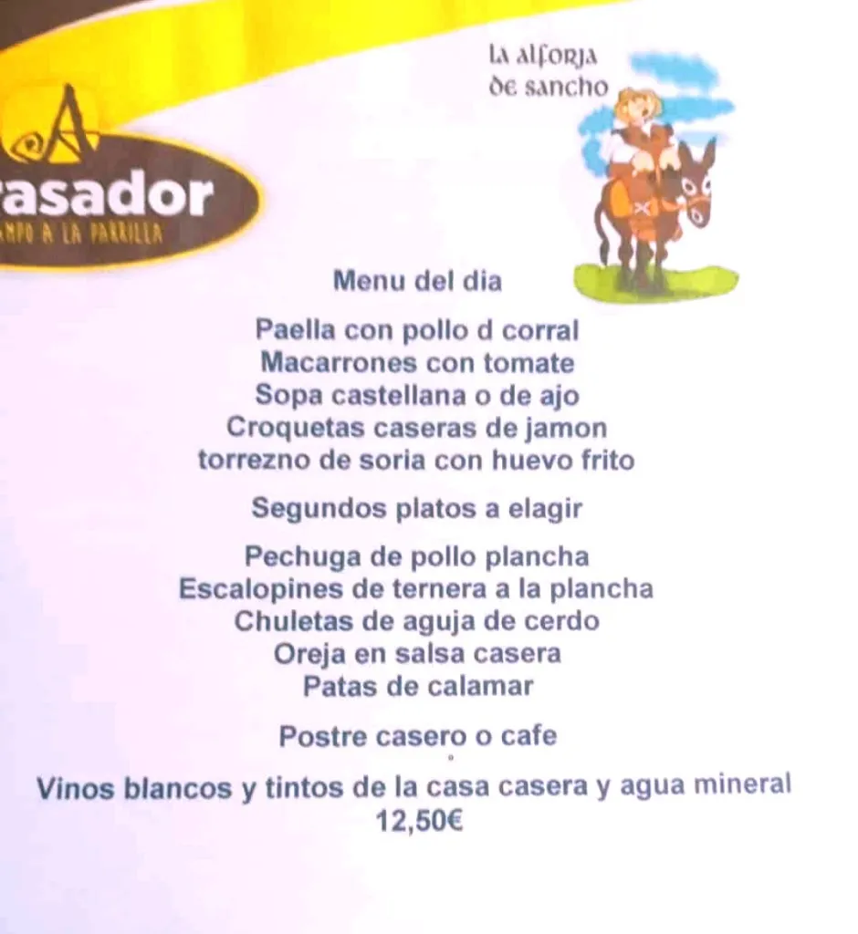 Menu_Restaurante Abrasador Alforja de Sancho_Campo de Criptana_image_2