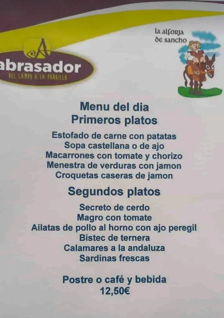 Menu_Restaurante Abrasador Alforja de Sancho_Campo de Criptana_image_4