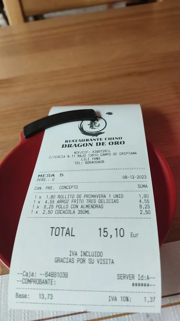 FMC FMC_Restaurante chino Dragón de oro_Campo de Criptana_review