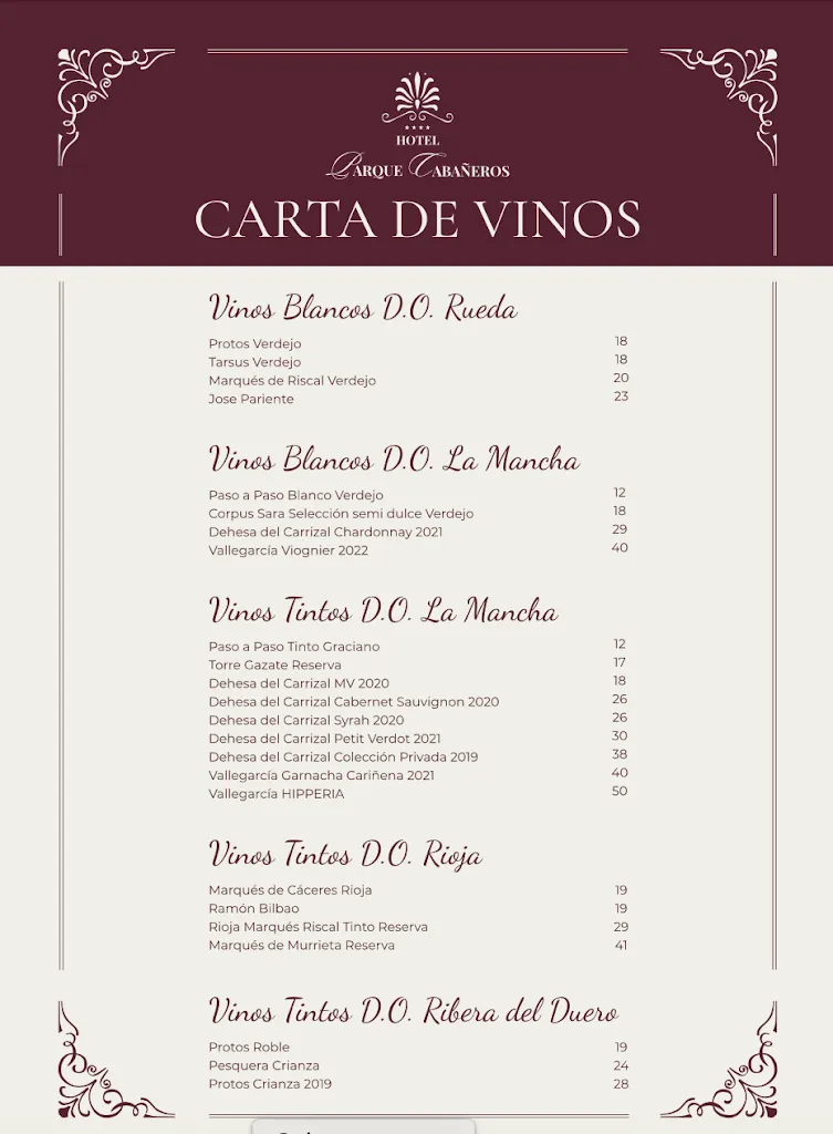 Menu_Restaurante & Bar Asador Real Cabaneros_Horcajo de los Montes_image_1