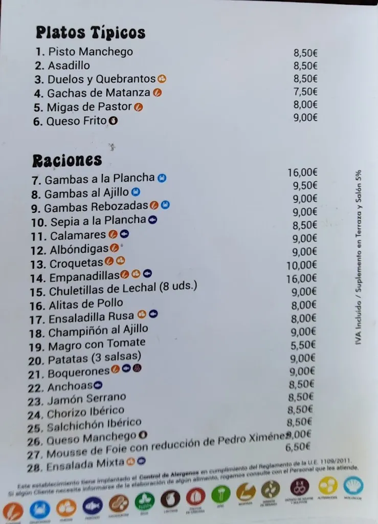 Menu_Bar la Noria_Labores Las_image_1