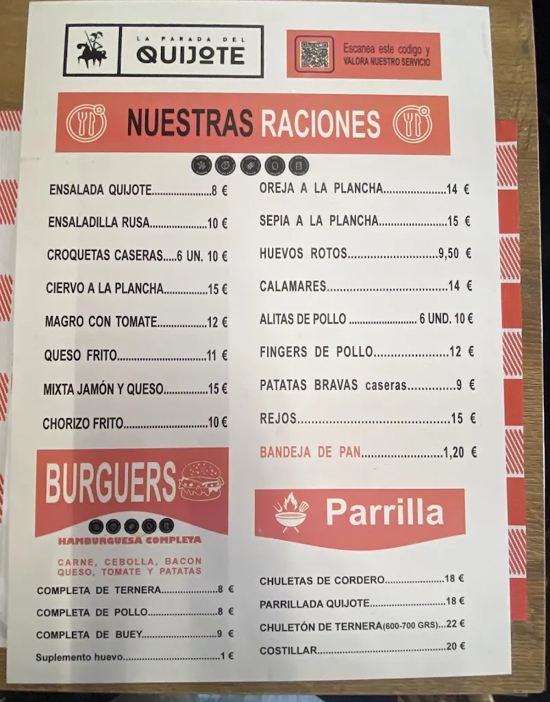 Menu_Bar Restaurante La Parada del Quijote_Labores Las_image_1