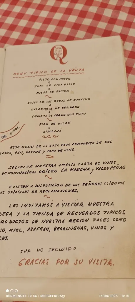 Menu_Venta del Quijote 唐吉訶德客棧_Labores Las_immagine_3