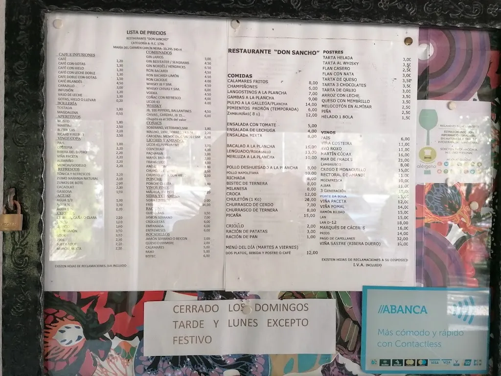 Menu_Bar Don Sancho_Boqueixón_image_3