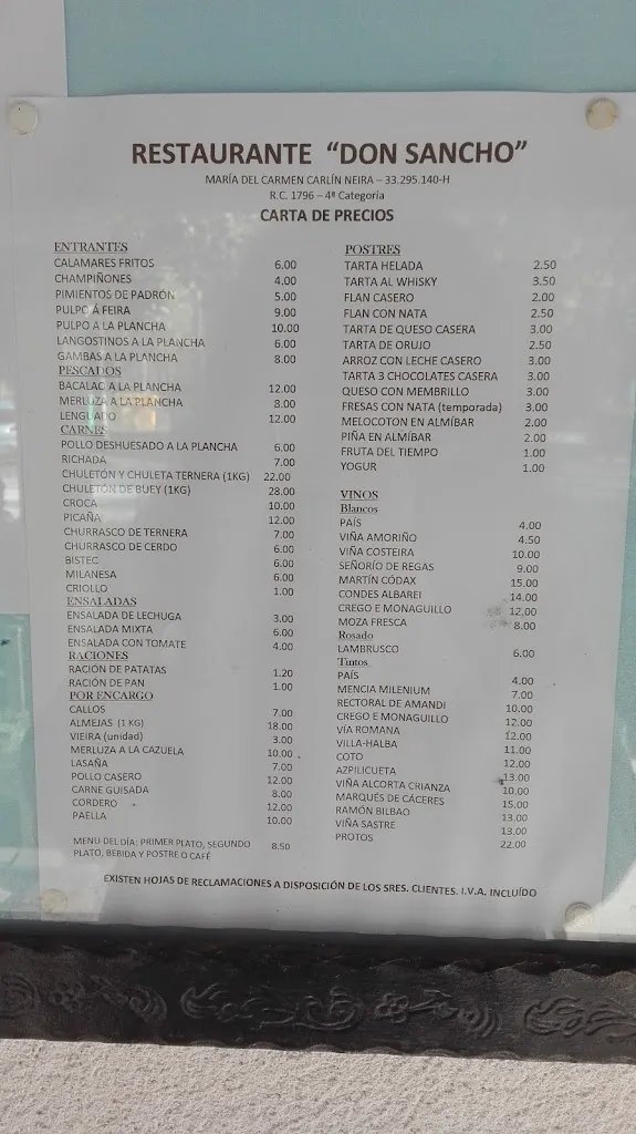 Menu_Bar Don Sancho_Boqueixón_image_4