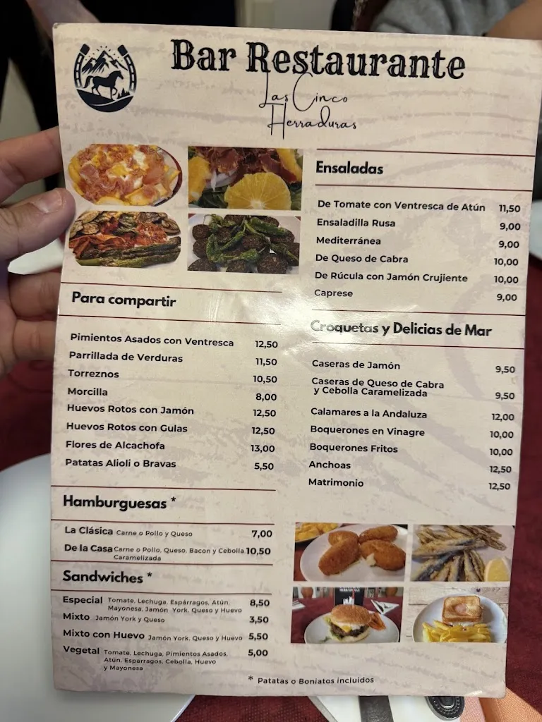 Menu_Bar Restaurante Las Cinco Herraduras_Manzanares_image_2