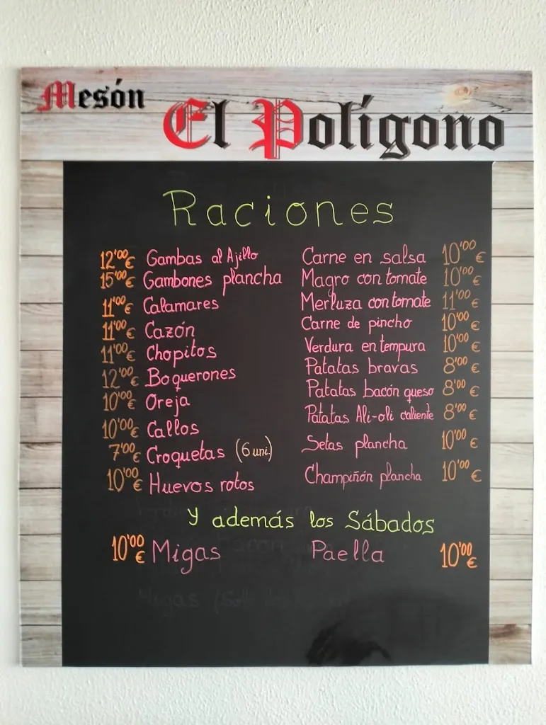 Menu_Mesón El Polígono_Miguelturra_image_1