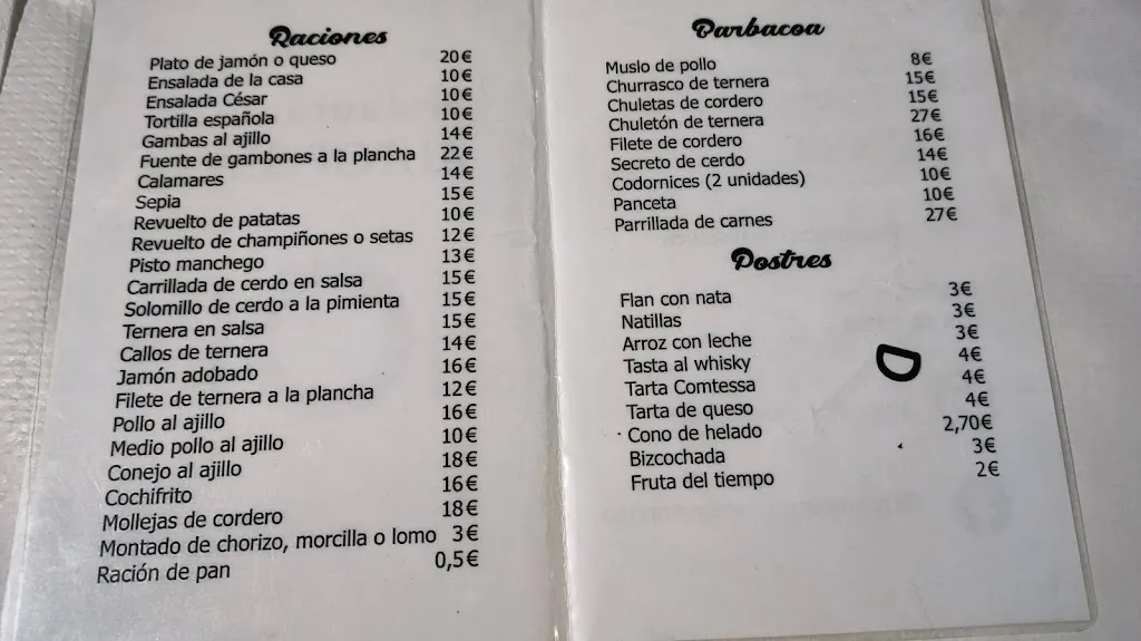 Menu_Terraza Restaurante AUTOPISTA_Miguelturra_image_1